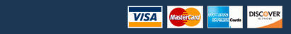 We accept Visa, Mastercard, American Express, and Discover